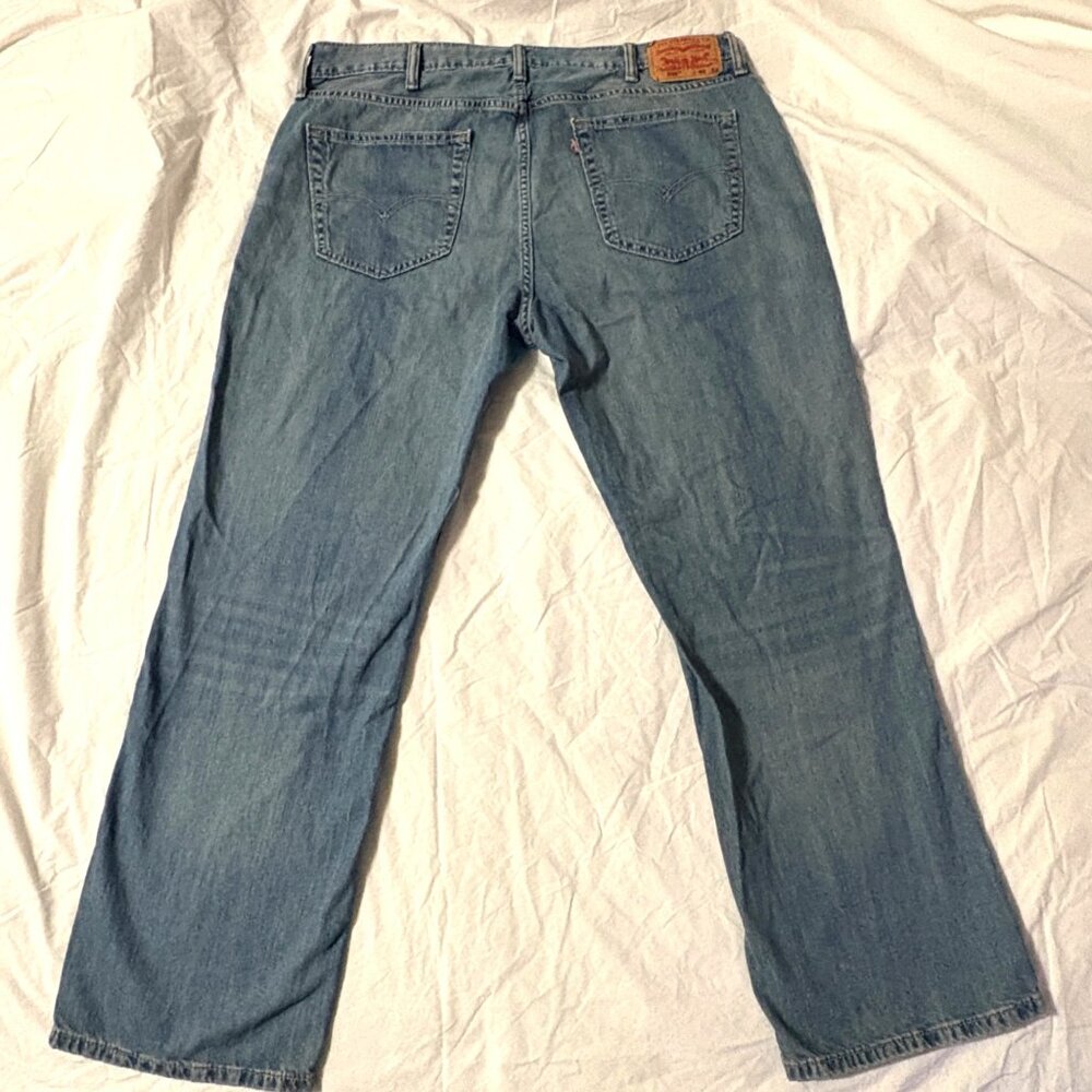 Levis 505 Regular Fit Mens Jeans W40 L32 Light Wash 100% Cotton Denim Straight L - Picture 6 of 11
